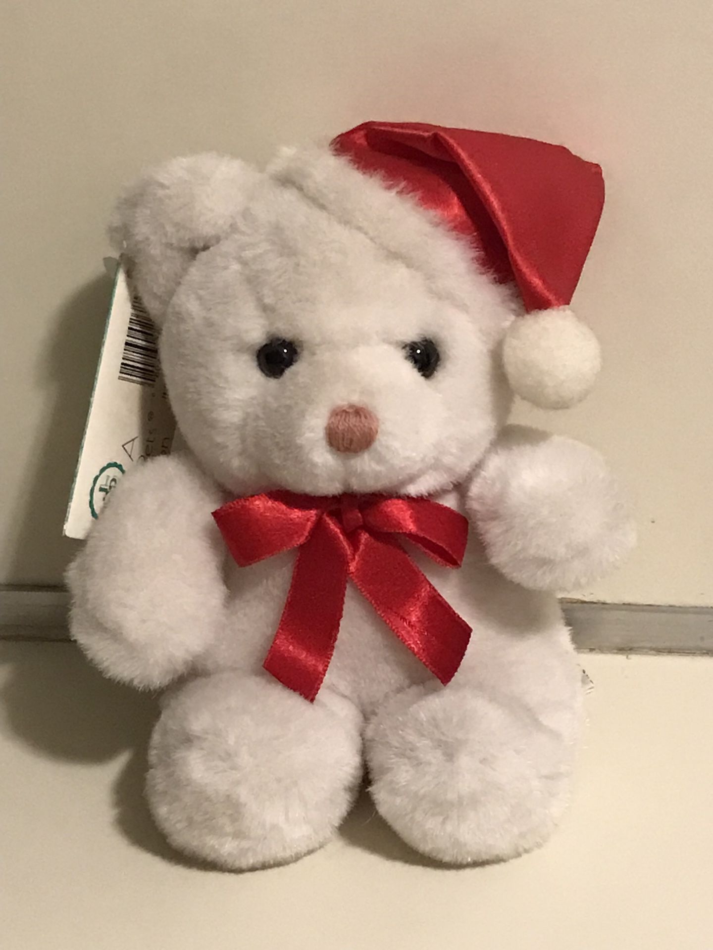 NEW Jerry Elsner Pets 7" White Jingle Bell Christmas Teddy Bear #2685