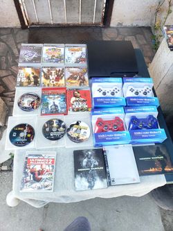 4 Sealed Controller 1 Steelbook Game with book. 13 Great Games. All Cables. & New Conditions Playstation 3 PS3 Slim 500GB $360! Firm Trade are welcome