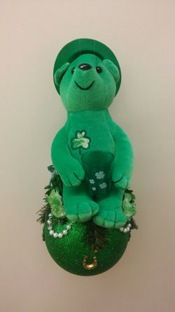 St. Patrick's bear with shot glass ornament