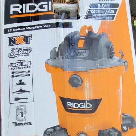 RIDGID 12 Gallon 5.0 Peak HP NXT Wet/Dry Shop Vacuum with Filter