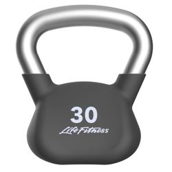 Life Fitness Studio Kettlebells 30 lb Dark Grey | #1 Trusted Fitness Brand | Home Workout Equipment