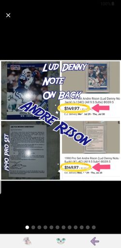 Andre Rison Card, Lud Denny Note