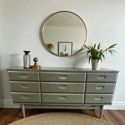 Vintage MCM Green Dresser 