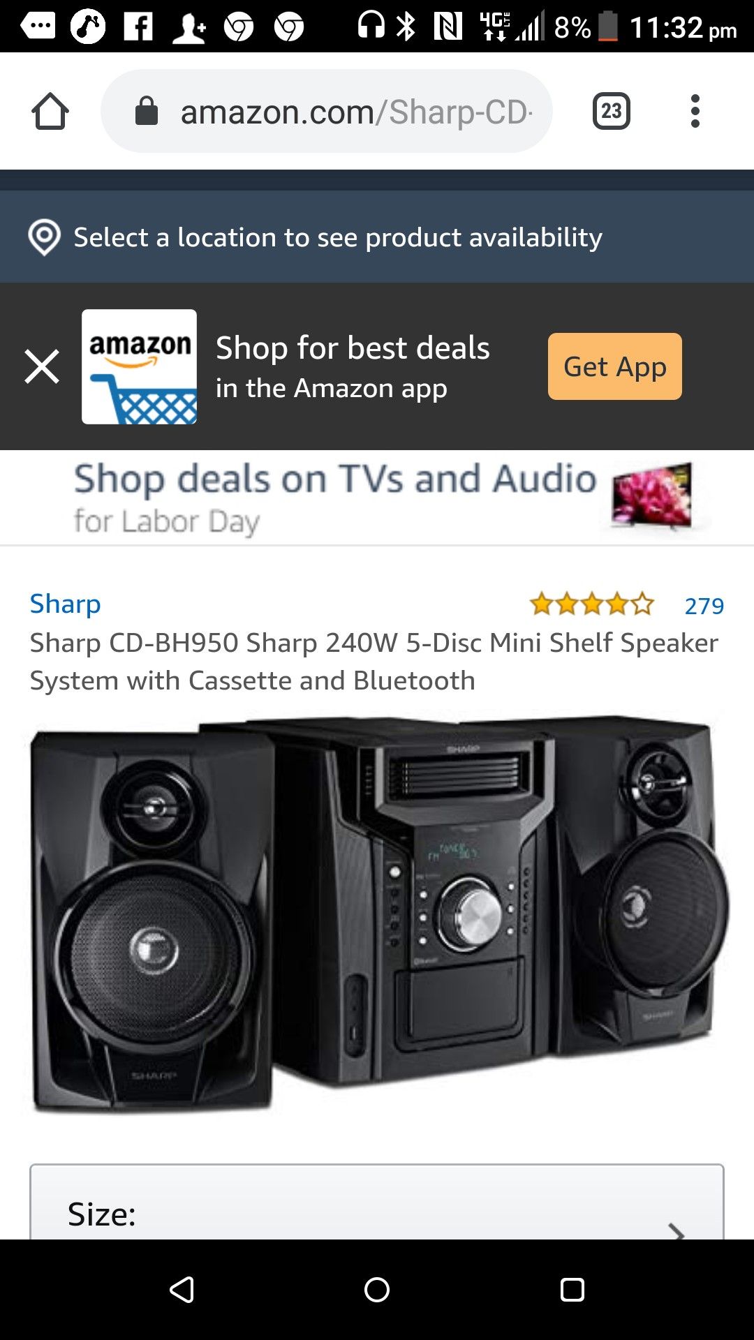 BLACK SONY STEREO