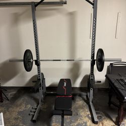 Squat Rack And Bench press All In One 