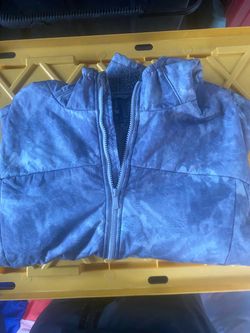 Blue Patterned Full-Zip Fleece Jacket
