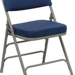 Flash Furniture Hercules Series Metal Folding Chairs with Cushioned Seat, Fabric Upholstered Event Chairs with 300-lb. Static Weight Capacity, Set of 