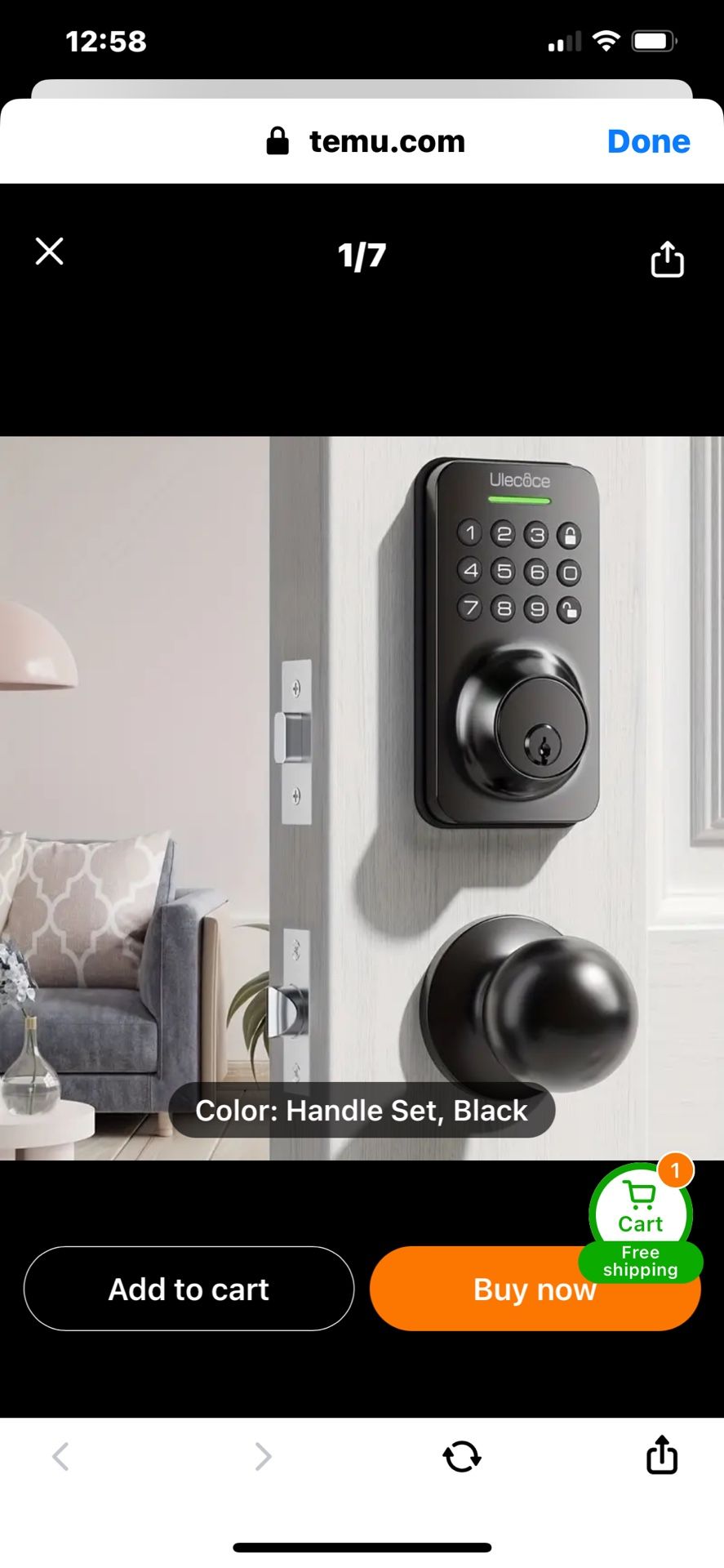 Keypad Smart Door Lock With Handle Set For Front Door, 100 Code Auto Lock, Anti-Peeking Password For Safety, Easy To Install, 2024 New Design With Zin