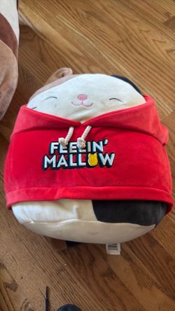 Feeling’ Mallow Cat Squishmallow with hoodie