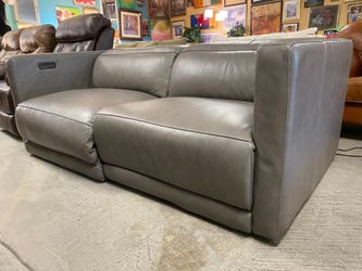 BURNHARDT Grey Power Reclining Sofa (No Legs)