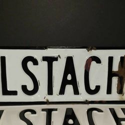 Vintage Porcelain WILSTACH ST Street Sign- Marked 1958
