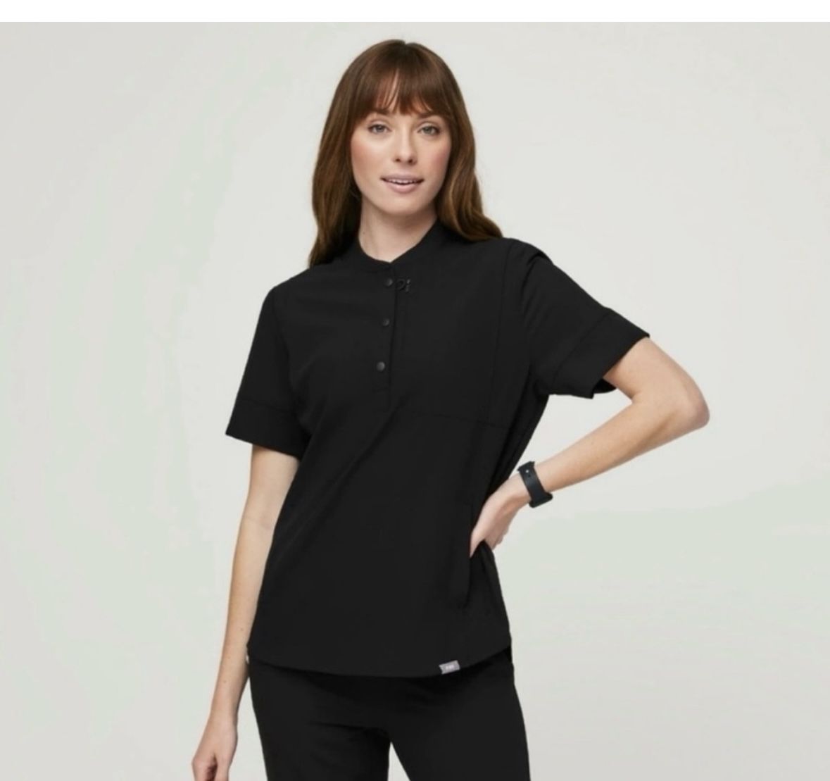 Figs Gidya Henley Top Black Large