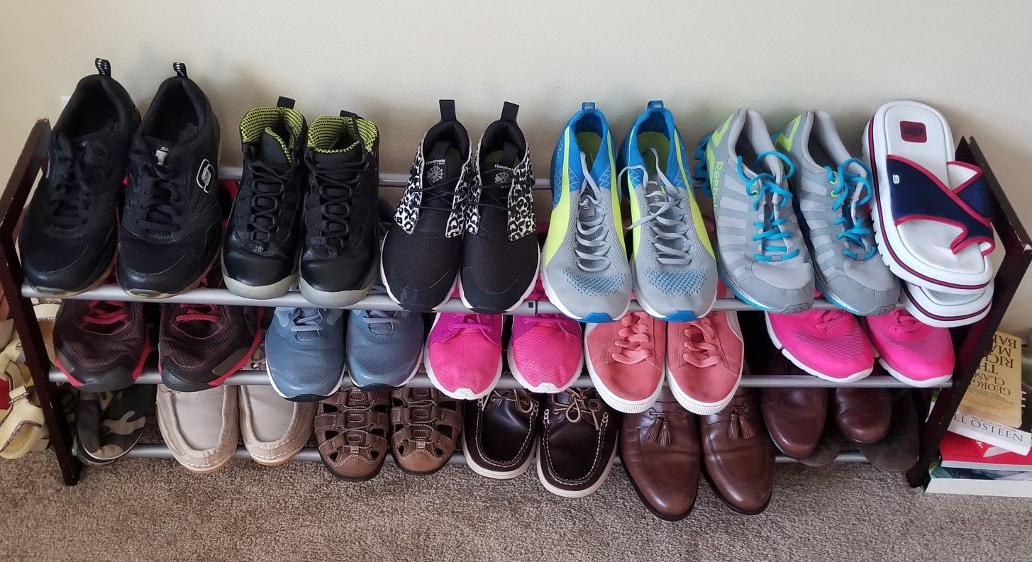 $10 EACH!!! 40+ pairs of shoes men/women/kids in good condition!
