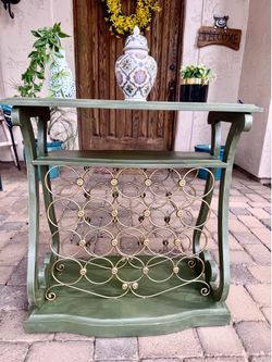 Olive green wine bar or console
