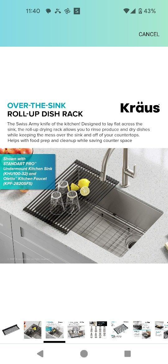 New Kraus Over The Sink Drying Rack