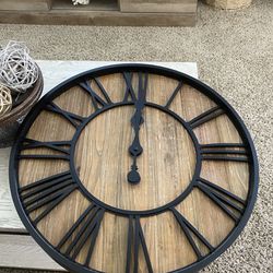 Wood And Metal Clock