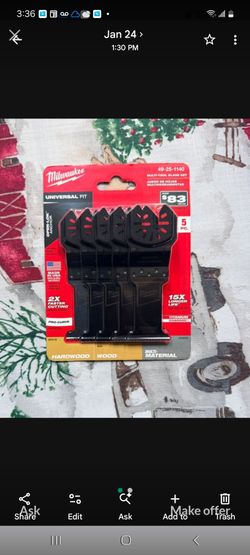 Milwakee multitool  5 blades pk 20.00