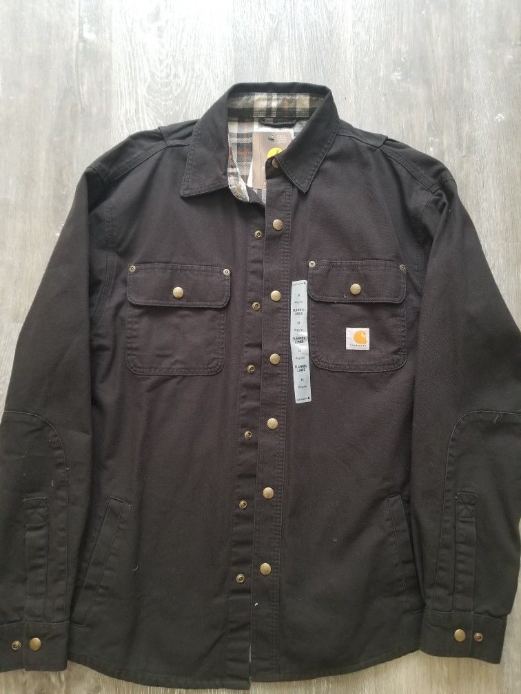 Carhartt Rugged Flex Flannel Lined Shirt Jac Size Medium 