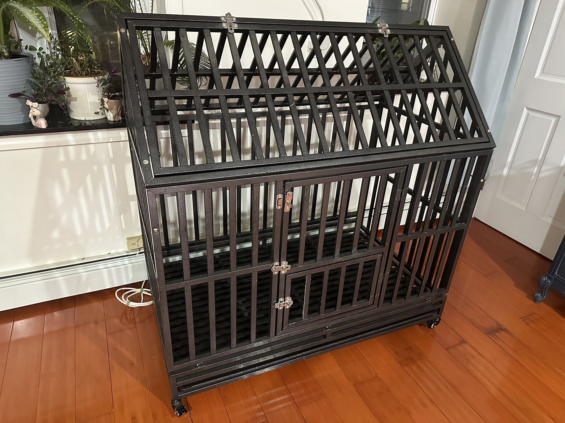 Heavy Duty Dog Cage Metal Kennel and Crate for Medium and Large Dogs