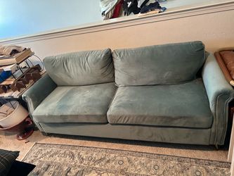 Sage Green Velvet Two-Seat Sofa
