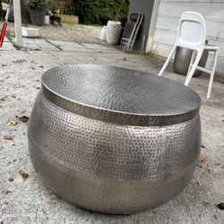 Hammered Metal Coffee Table & End table 