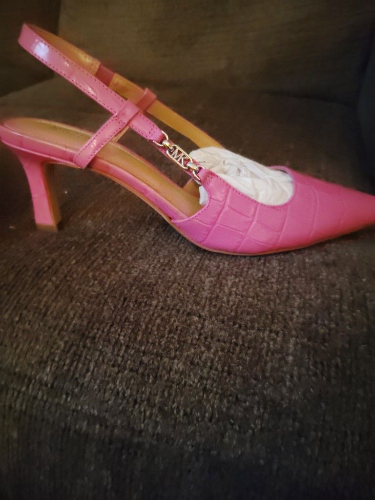 Ladies Low Heels Michael Kors Fuchsia Pink