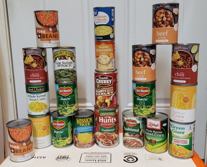 21 CANS OF FOOD