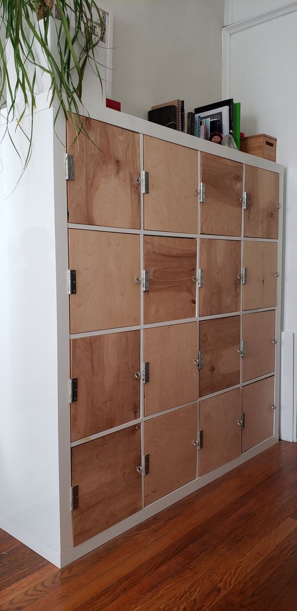 Ikea Expedit Shelving Unit 16 White Glossy With Customized Wooden Ikea Expedit Shelving Unit 16 White Glossy With Customized Wooden Cabinet Doors