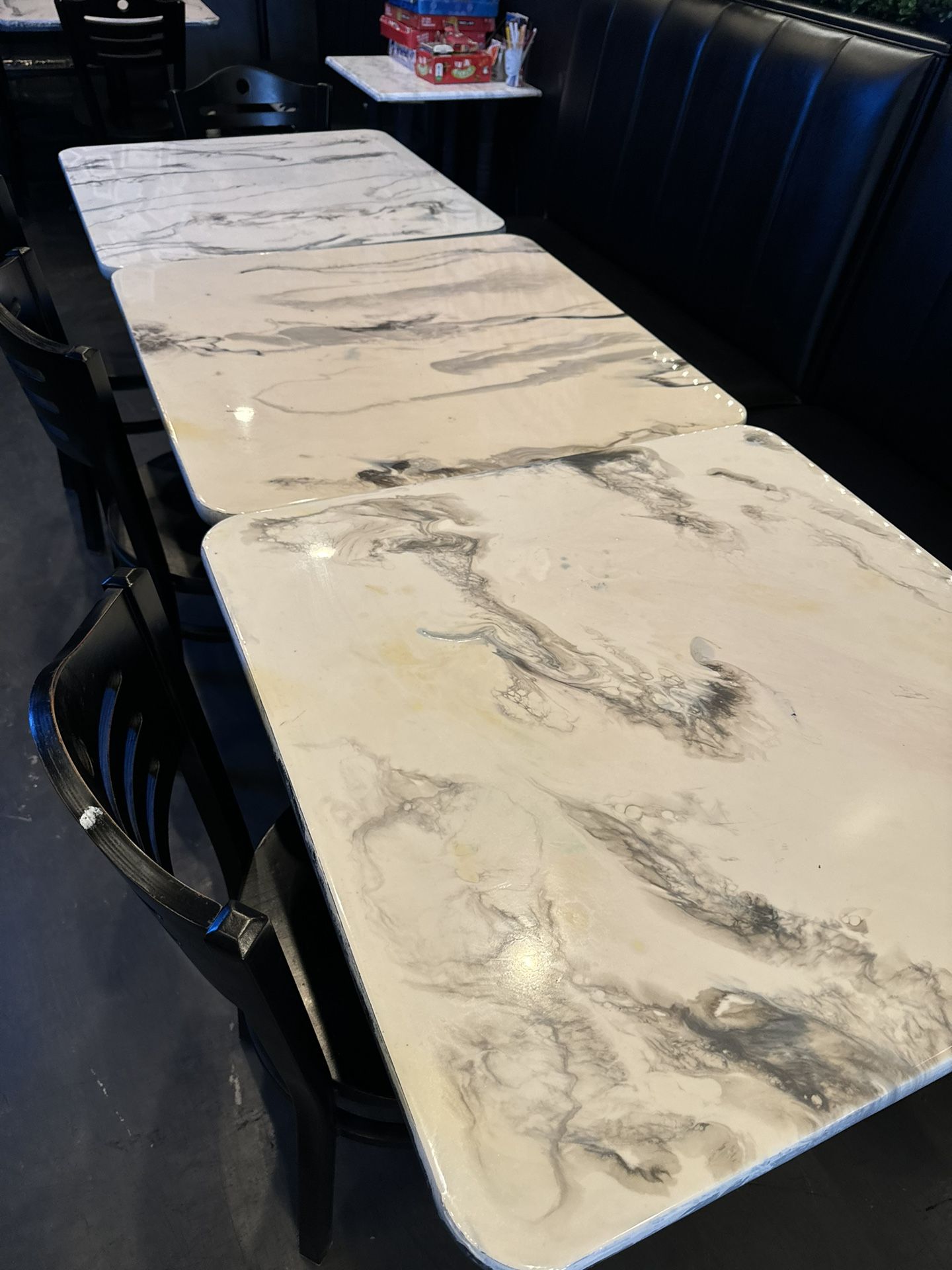 Lancaster Commercial Tables. Resin covered