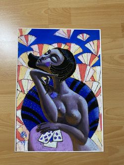Print Of A Painting With Glitter Highlights.