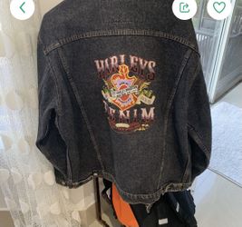 Vintage XL HARLEY- DAVIDSON STITCHED Jean Jacket Men or Woman , never worn