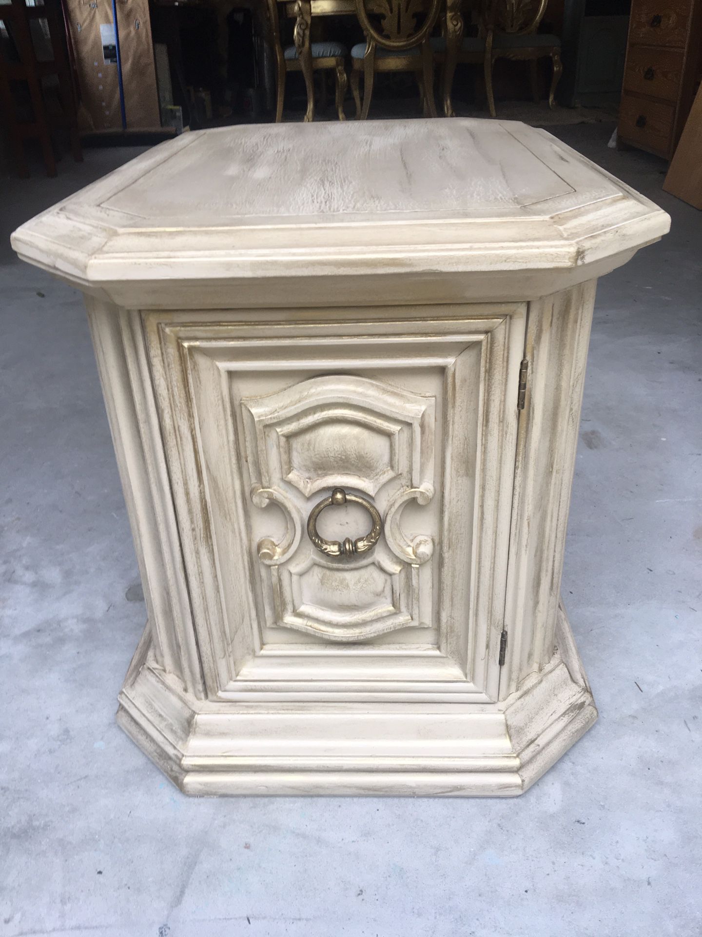 Transformed Solid Wood End / Nightstand Table With Storage. It Has A French Provincial Flair.