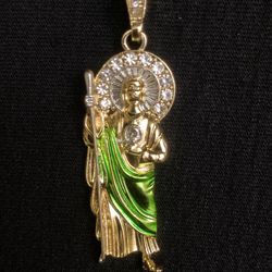 San Judas Tadeo + 14k Rope Chain