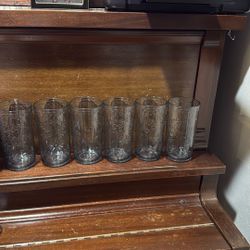 Set Of 6 Plastic Decorative Glasses