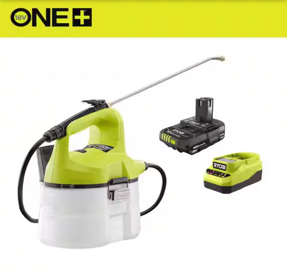 RYOBI ONE+ 18V Cordless Battery 1 Gal. Chemical Sprayer with 2.0 Ah Battery and Charger