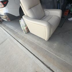 Recliner Beige Faux Leather