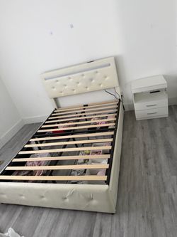 Bed frame with drawers! And lighting