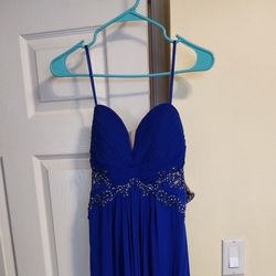 Blue color with sequin.  Beautiful and stylish, worn only once. Xscape Blue Evening Gown Dress. Size 4 
