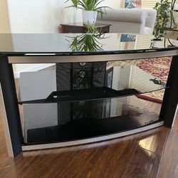 TV Stand With Glass Shelves