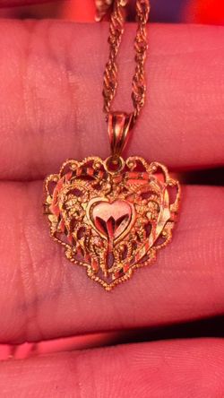 14k gold heart necklace