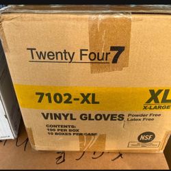 7102-XL XL X-LARGE VINYL GLOVES Powder Free Latex Free