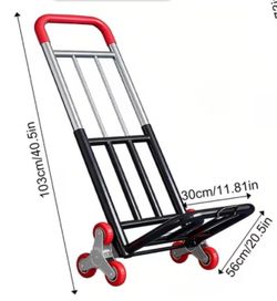 Heavy-Duty Folding Hand Truck w Adjustable Buckle Gear, Stair-Climbing Wheels, and Portable Lift Hand Truck for Transport and Shopping, Foldable Hand 