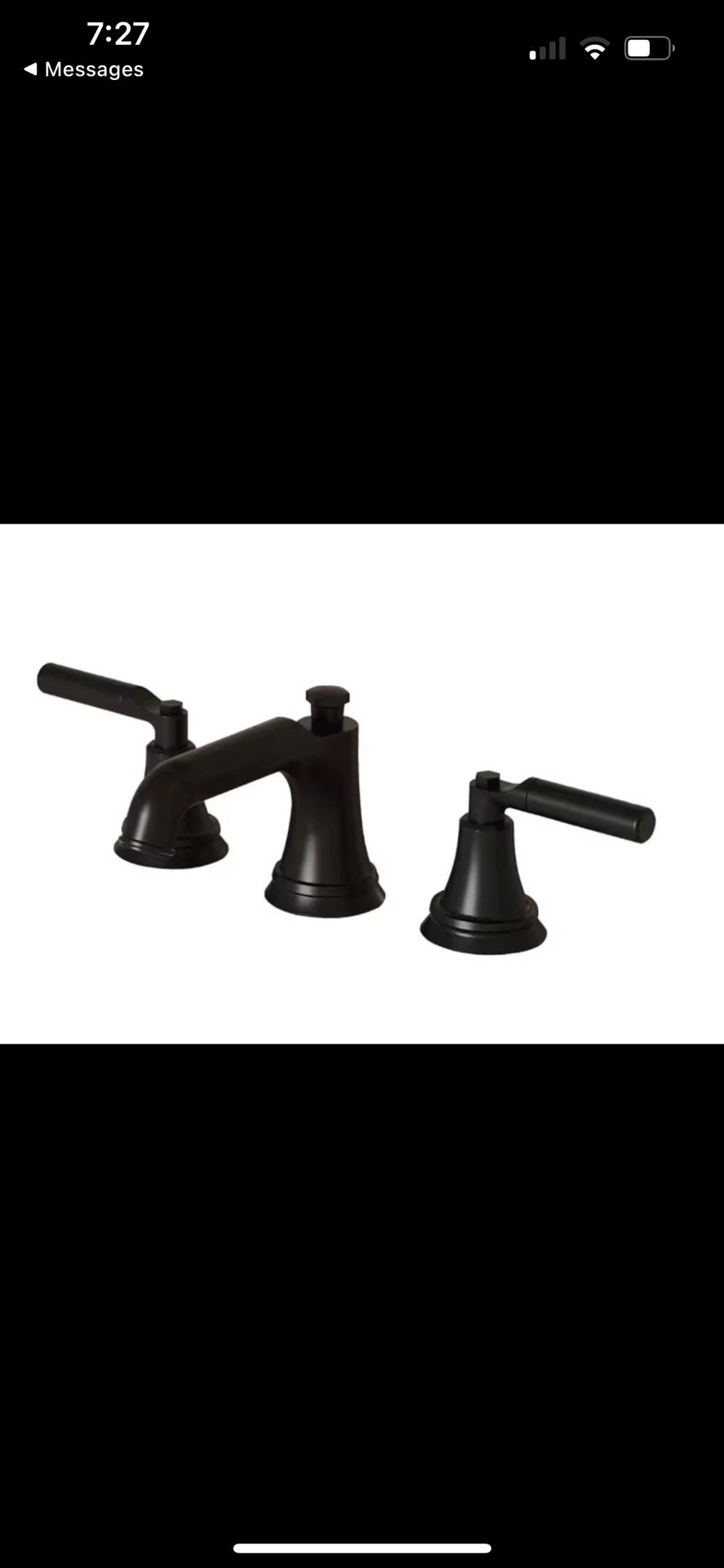 BWE 8 in. Widespread 2-Handle Low-Arc Bathroom Faucet w/Drain Kit in Matte Black