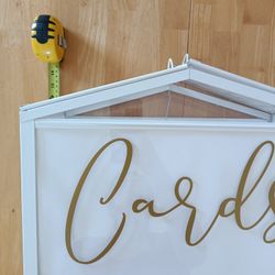 Large Card Box with Slot, doors and fairy light inside

Condition is Used - Good

Comes with lock and key. I covered the inside with translucent wax p