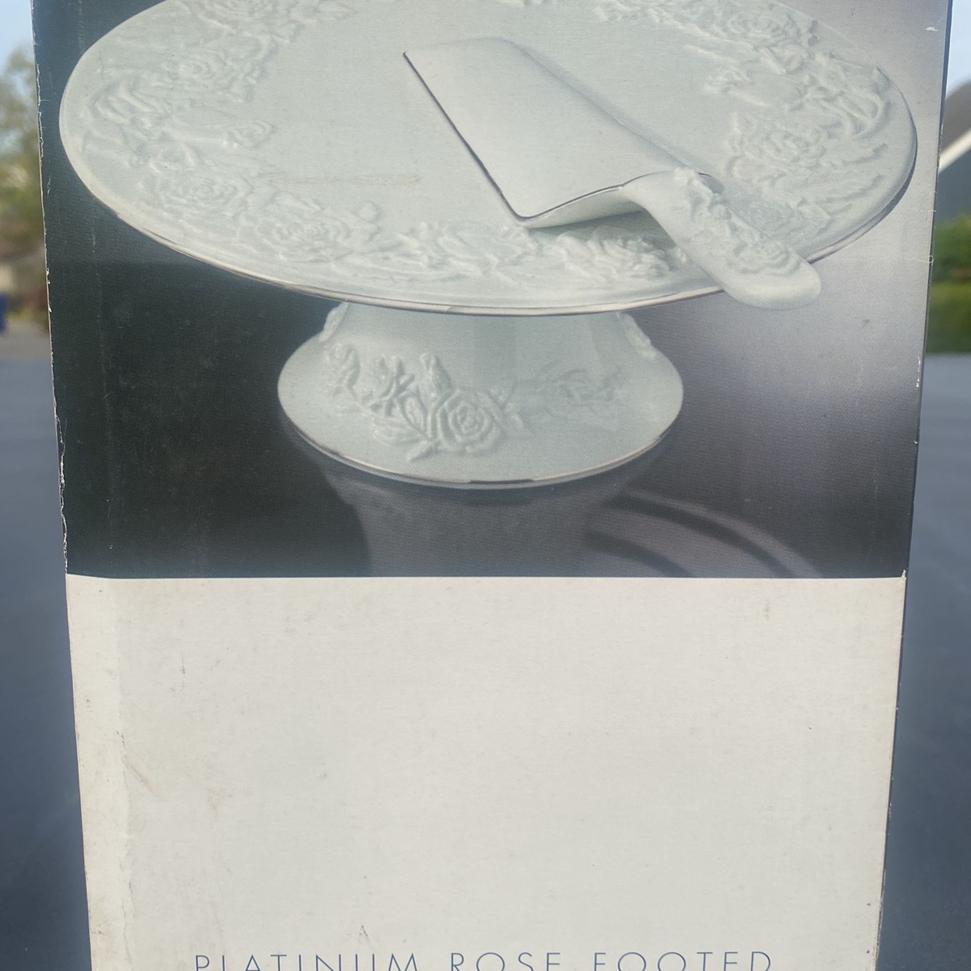 Platinum Rose Footed Cake Plate And Server