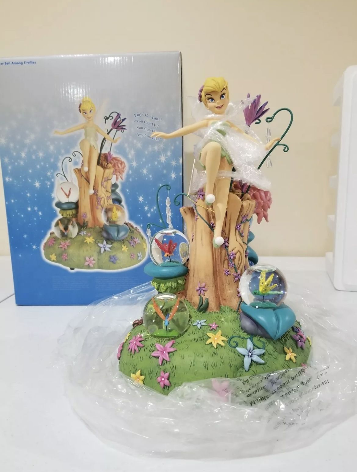 Disney Tinker Bell Among Fireflies Musical Snow Globe "You Can Fly"