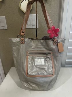Coach Silver Tote Bag