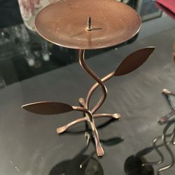 Bronze Plant Shaped Candle Holders (set of 3)