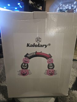 Kalolary 10FT Halloween Inflatable Archway Pink Ghost Outdoors