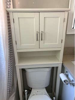 bathroom storage cabinet above toilet